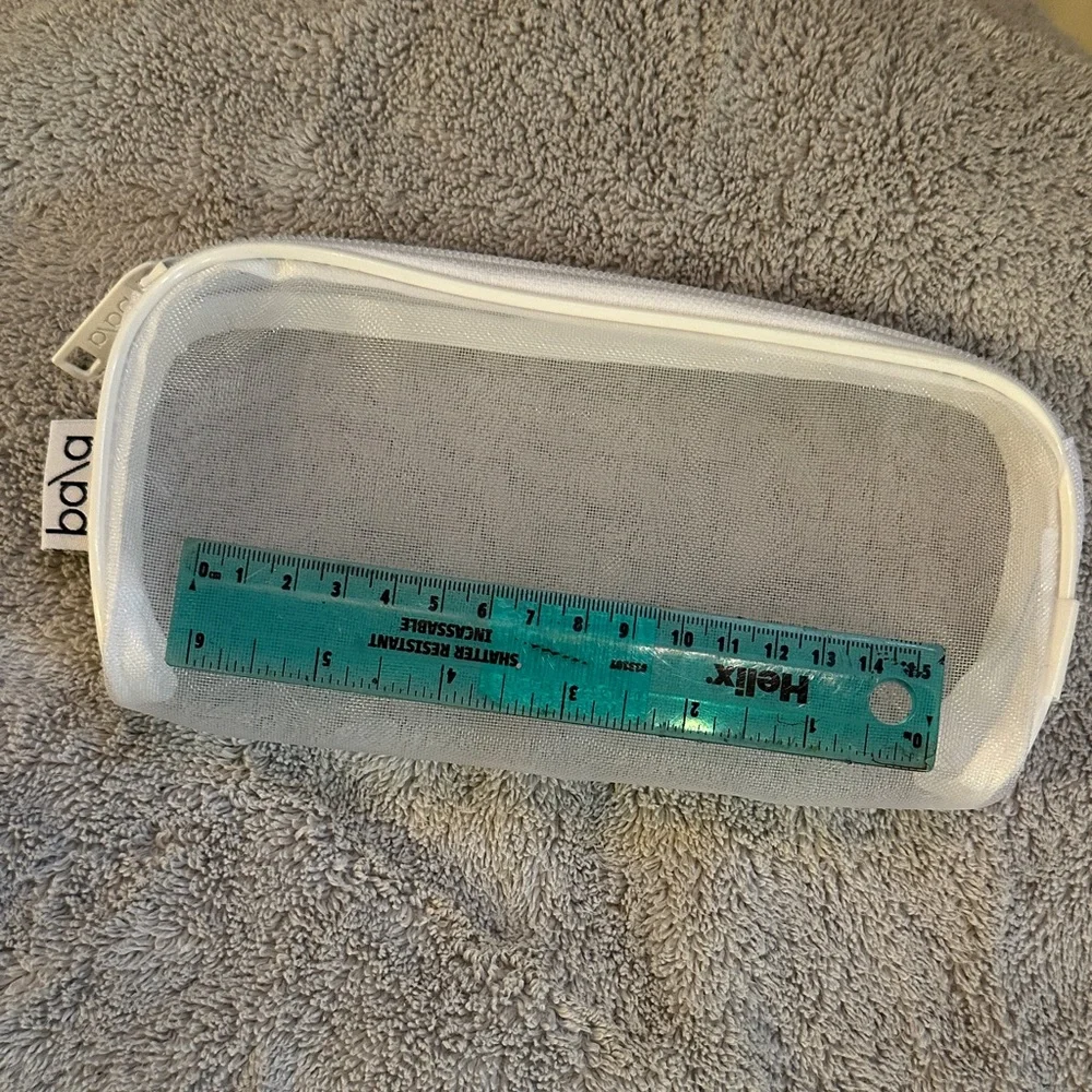 White Mesh Pencil Makeup Travel Case